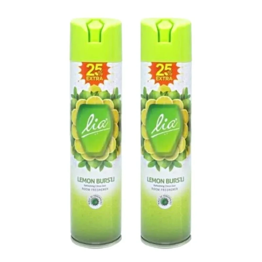 Lia Air Freshener for Home, Office, Car Combo with Fragrance | Room Freshener Set of 2 | 25% extra (Fragrance Lemon burst)