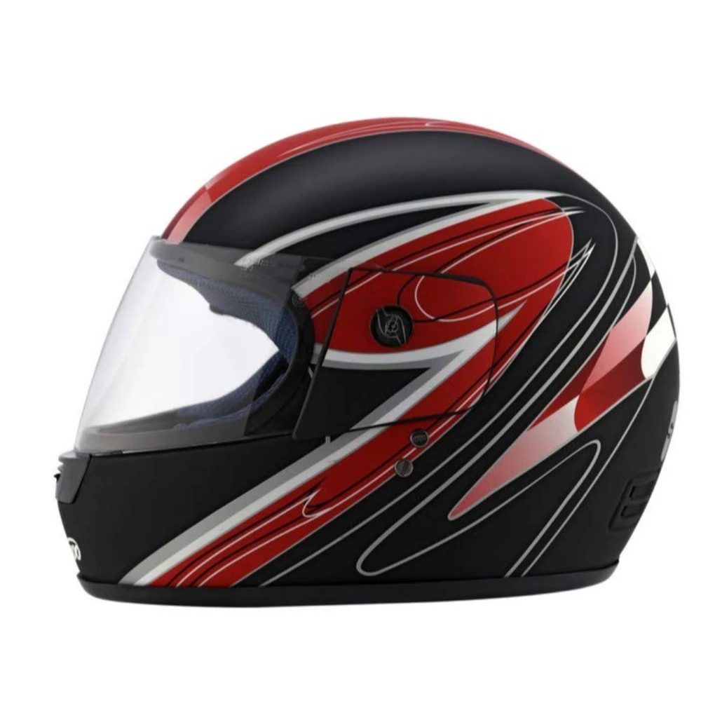 Studds Bravo Decor Knight Full Face Helmet (Matt Black and Red, M 570)