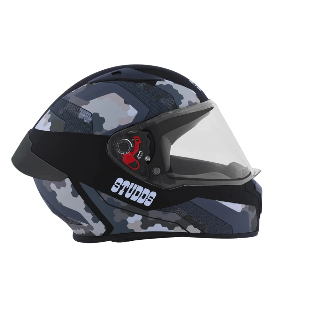 Studds Full Face Helmet Thunder D5 with Clear Visor (Matt Black N4, XL)