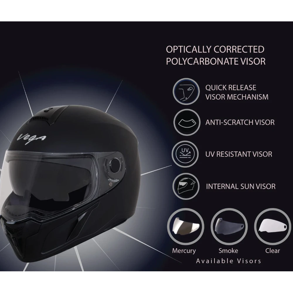 Vega Ryker D/V Dull Black Helmet-M