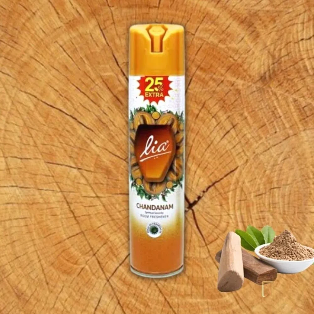 Lia Air Freshener for Home, Office, Car Combo with Fragrance | Room Freshener Set of 2 | 25% extra (Fragrance Chandanam)