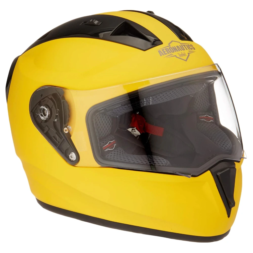 Steelbird SA-1 Aeronautics Full Face Helmet Yellow, Size: L(57-58 cm)
