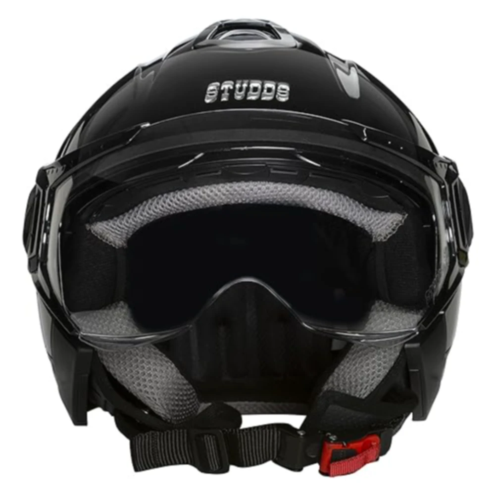 Studds Downtown Open Face Motorcycling Helmet (Black, XL)