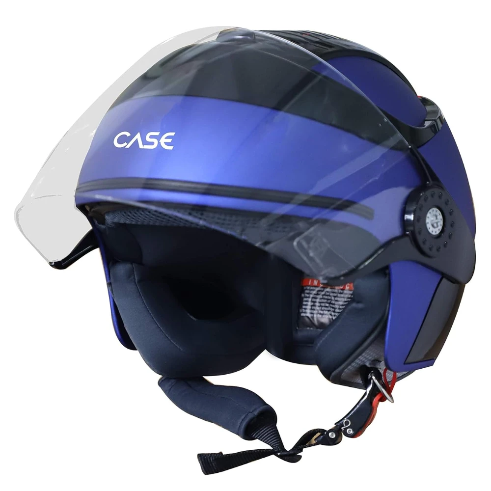 Steelbird SB-29 Case Open Face Helmet Blue & Black, Size: L(57-58 cm)
