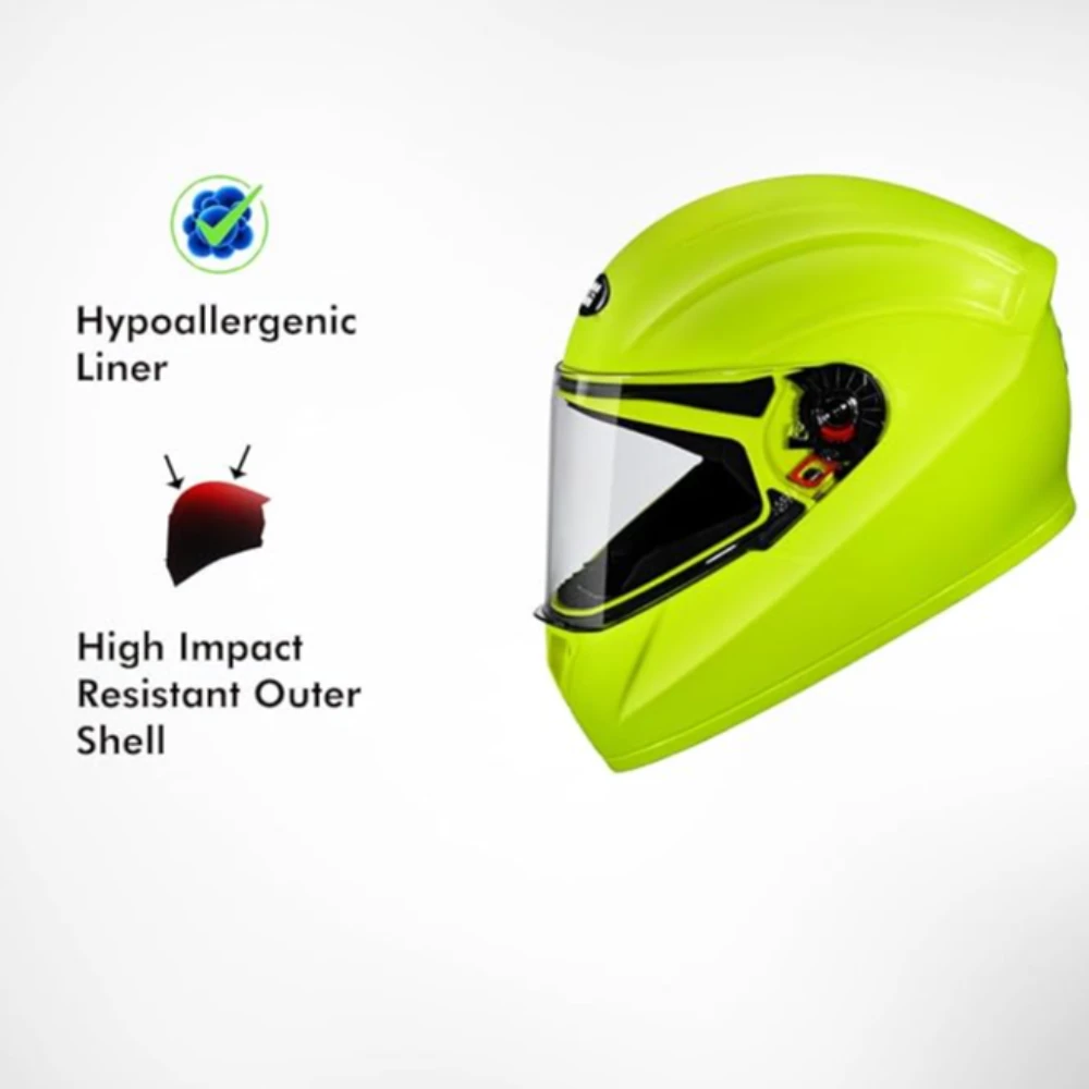 STUDDS Crest Eco ISI Certified Full Face Helmet for Men and Women with Clear Visor
