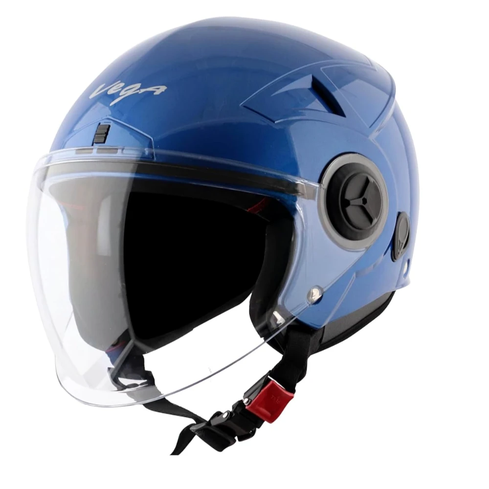 VEGA Blaze Dx ISI Certified Smooth Matt Finish Open Face Helmet for Men and Women with Clear Visor