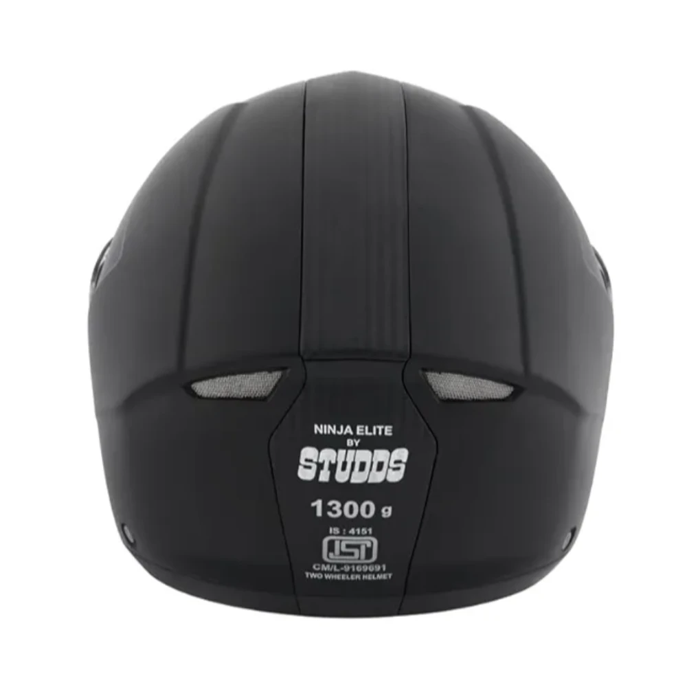 Studds Ninja Elite With Carbon Strip With Clear Visor Full Face Helmet , motorcycling (Black/L)