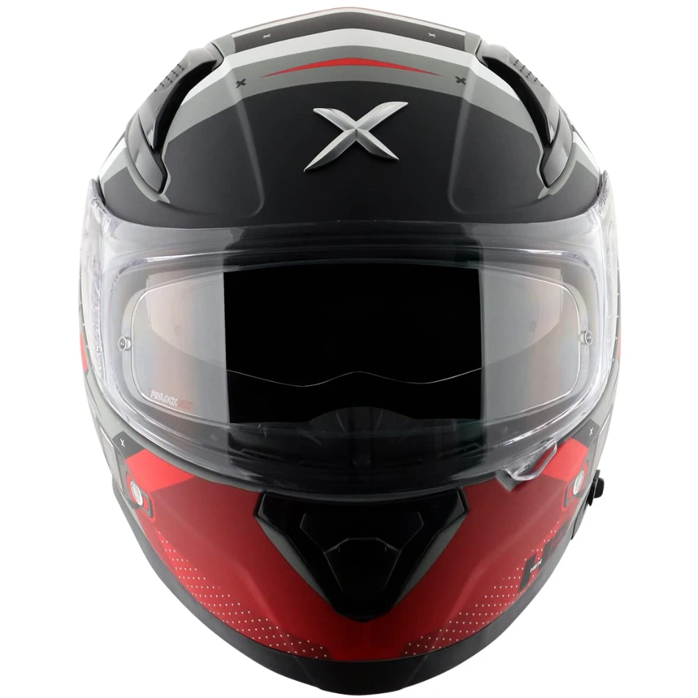 Axor Hex-2 ISI ECE DOT Certified Full Face Dual Visor Helmet for Men and Women with Pinlock Fitted Outer Clear Visor and Inner Smoke Sun Visor Motorbike Helmet Dull Cool Grey-L
