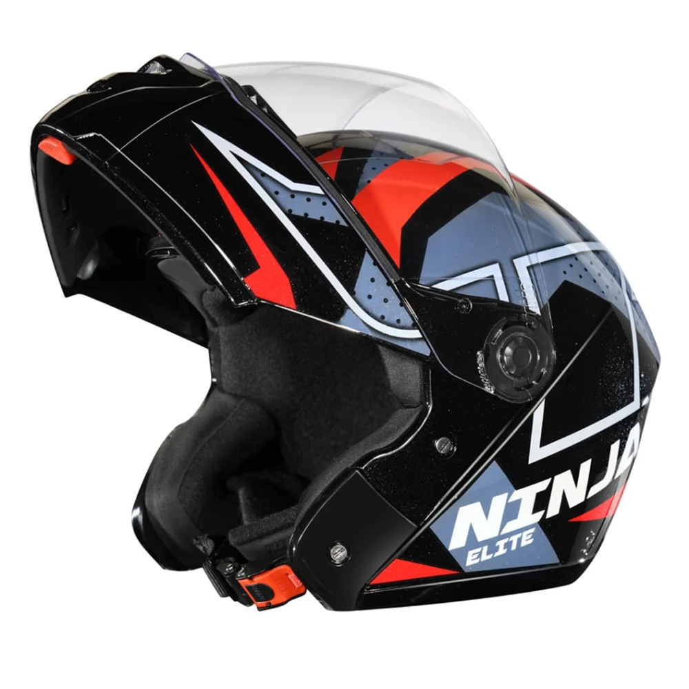 STUDDS Ninja Elite Super D6 FLIP-UP Full FACE Helmet N2 Black-M