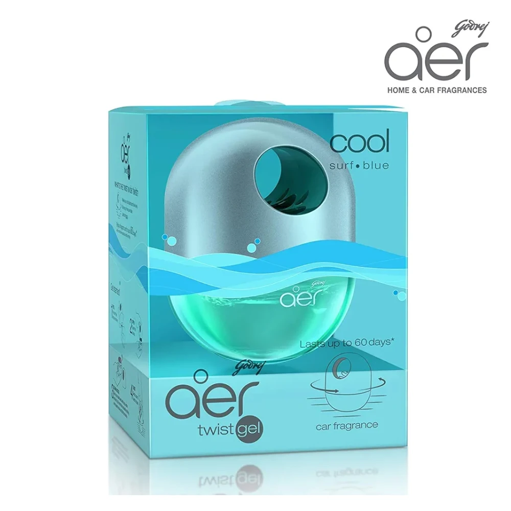 Godrej aer Twist, Car Air Freshener - Cool Surf Blue (45g)