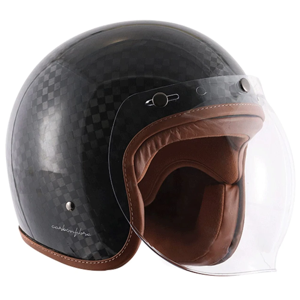 Vega Axor Retro Jet Big Checks Carbon W/Bb Helmet-L | Black