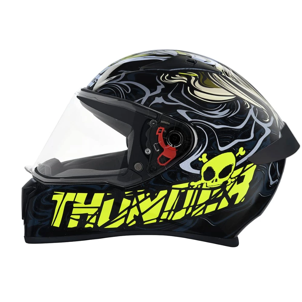 Studds Thunder Full Face Helmet D9 with Clear Visor (Black N5, M)