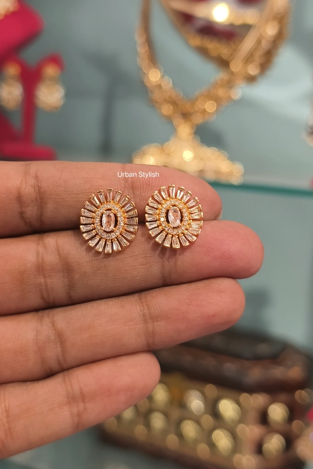 RUHANI AMERICAN DIAMOND STUDS