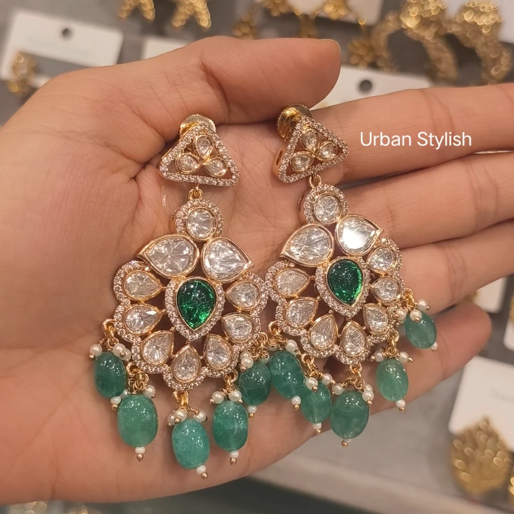 HAMZA MOSSIONITE POLKI EARRINGS