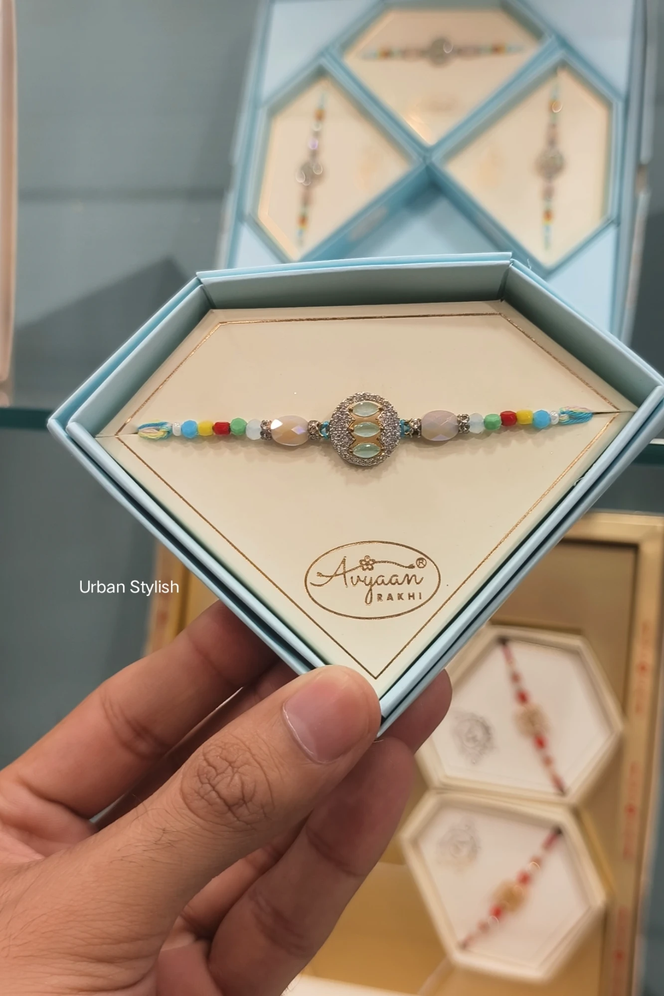 TURQUOISE THREAD RAKHI