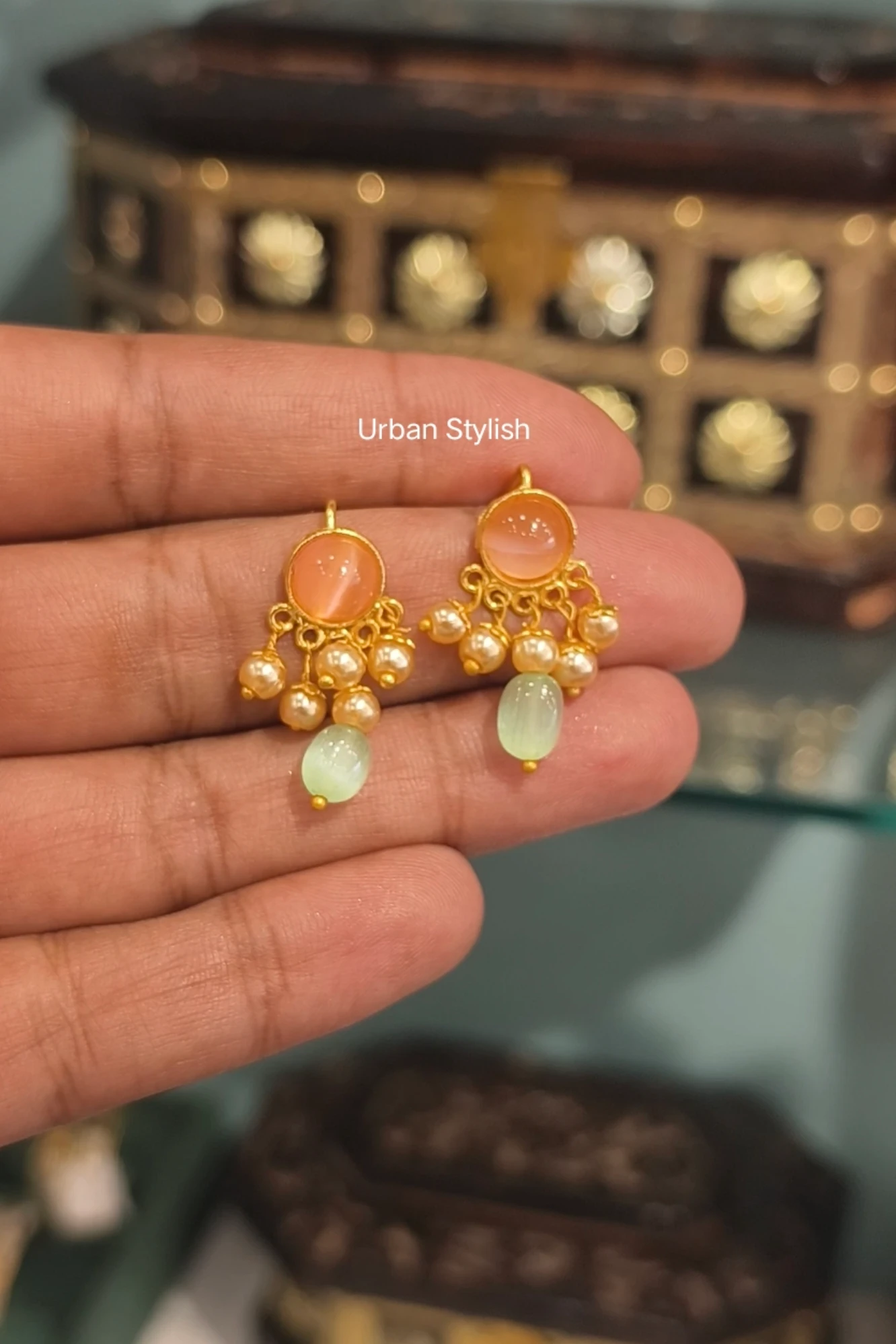 AFSANA SMALL GOLD LOOK EARRINGS