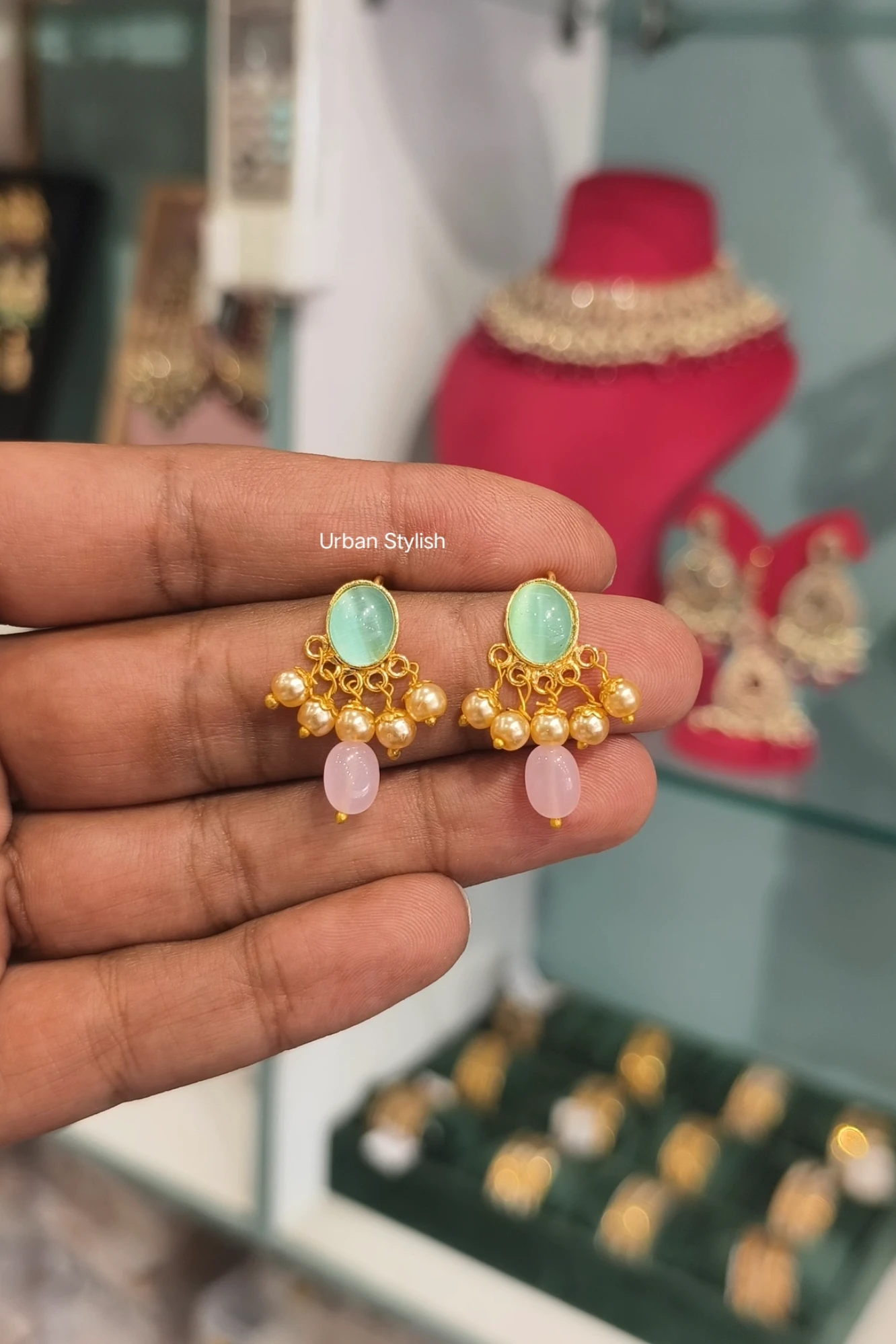 HANIA SMALL GOLD LOOK EARRINGS