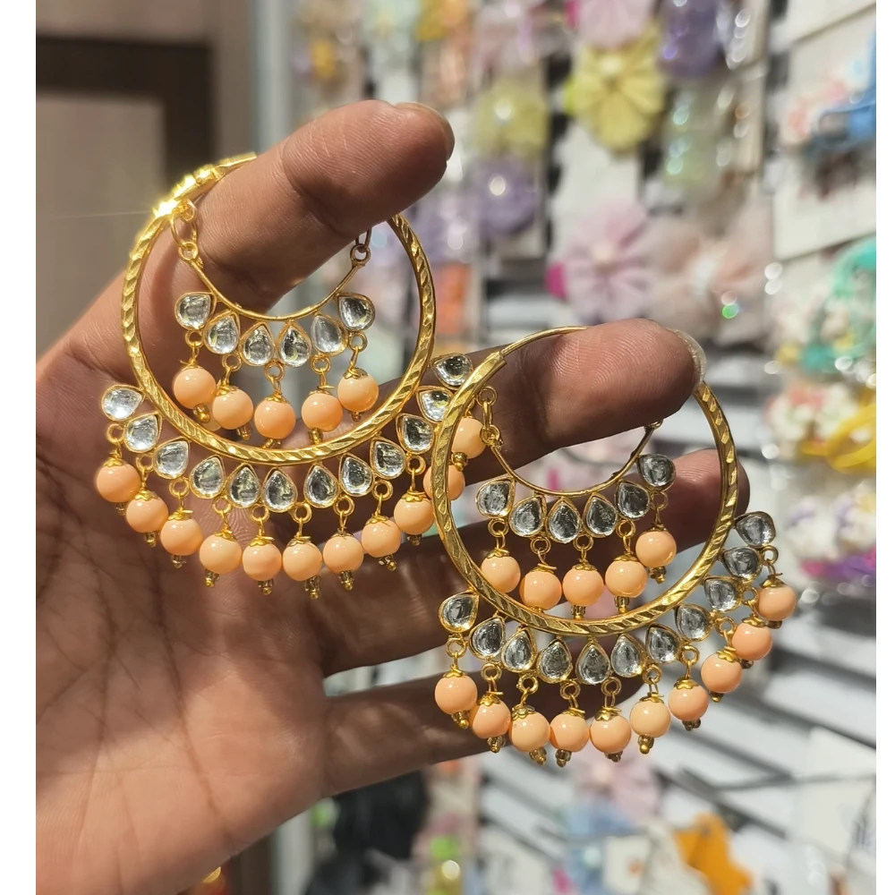 PEACH HOOP EARRINGS