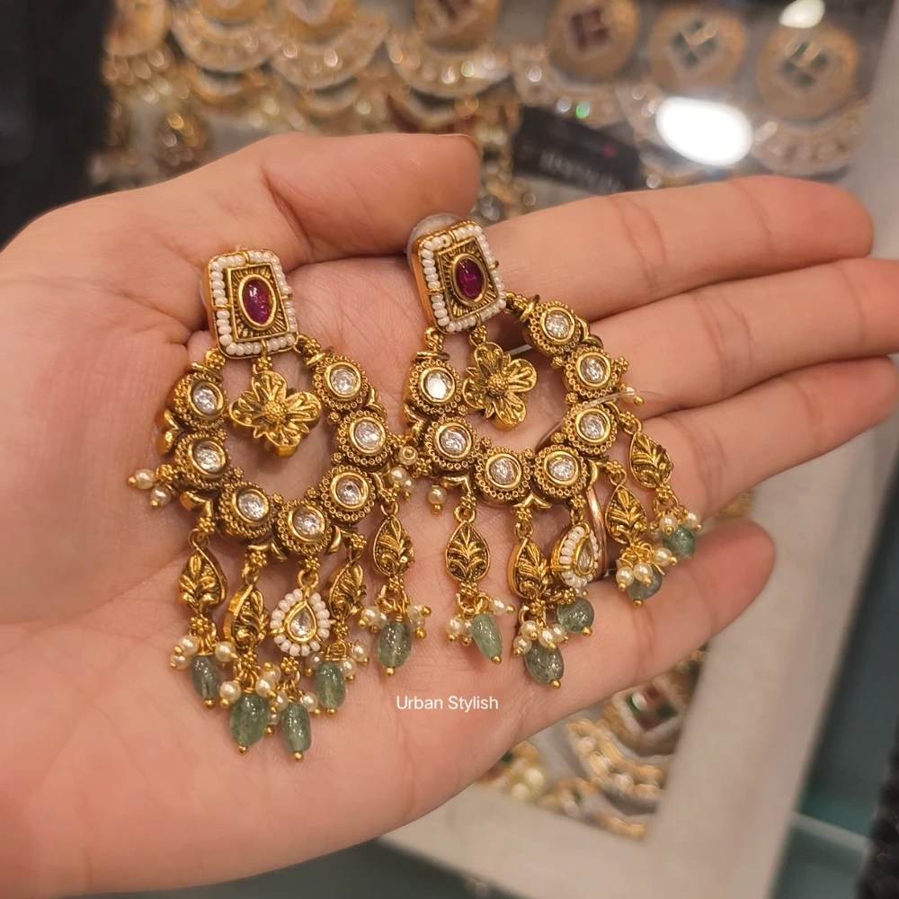 IQRA ANTIQUE GOLD PLATED EARRINGS
