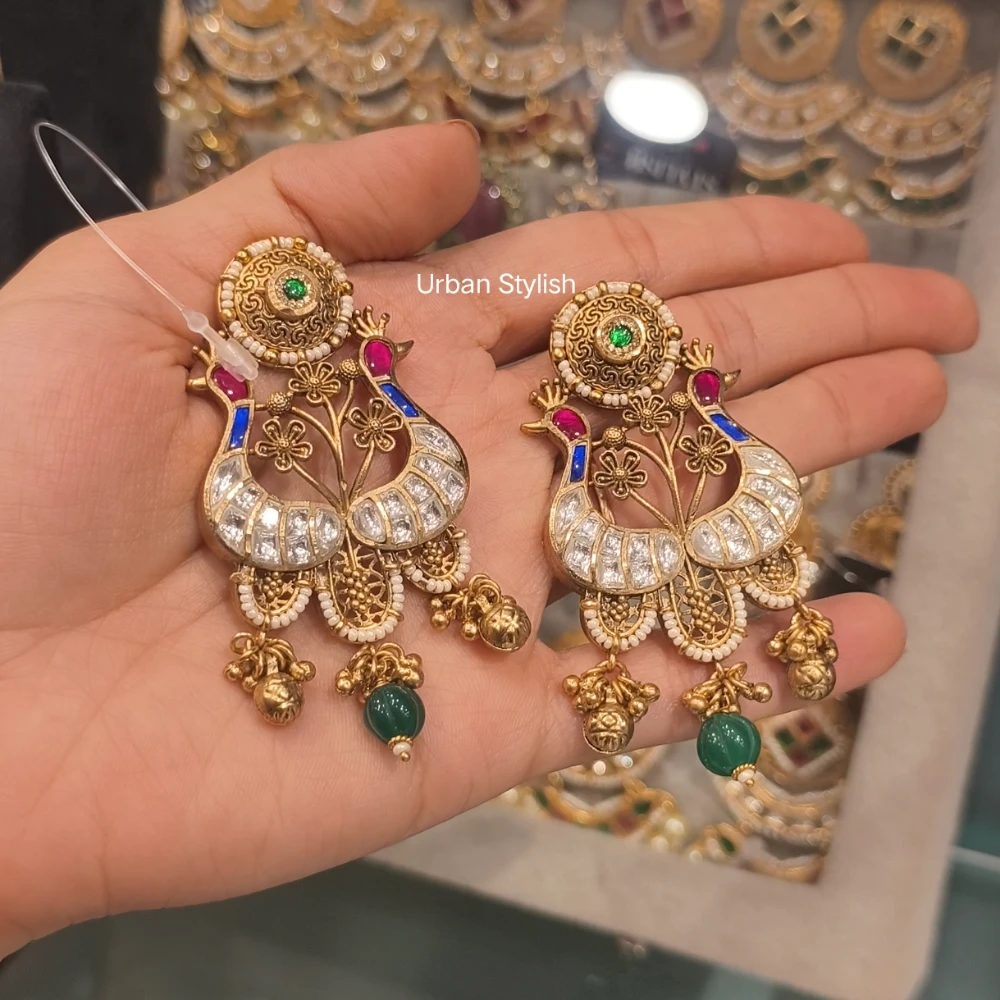 FATIMAH ANTIQUE GOLD PLATED EARRINGS