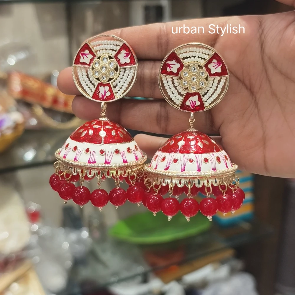 RED OVER SIZE JHUMKI