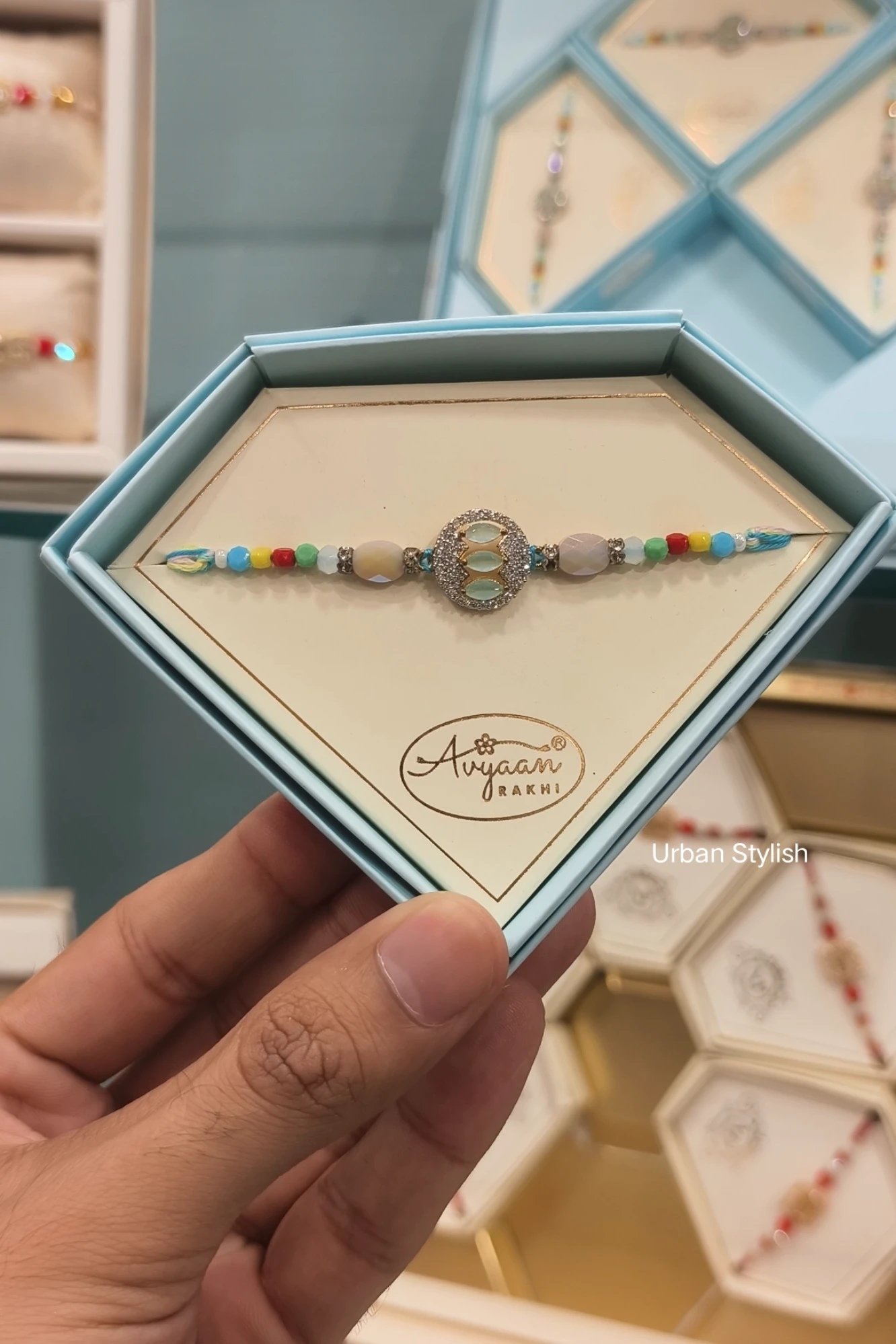 TURQUOISE THREAD RAKHI