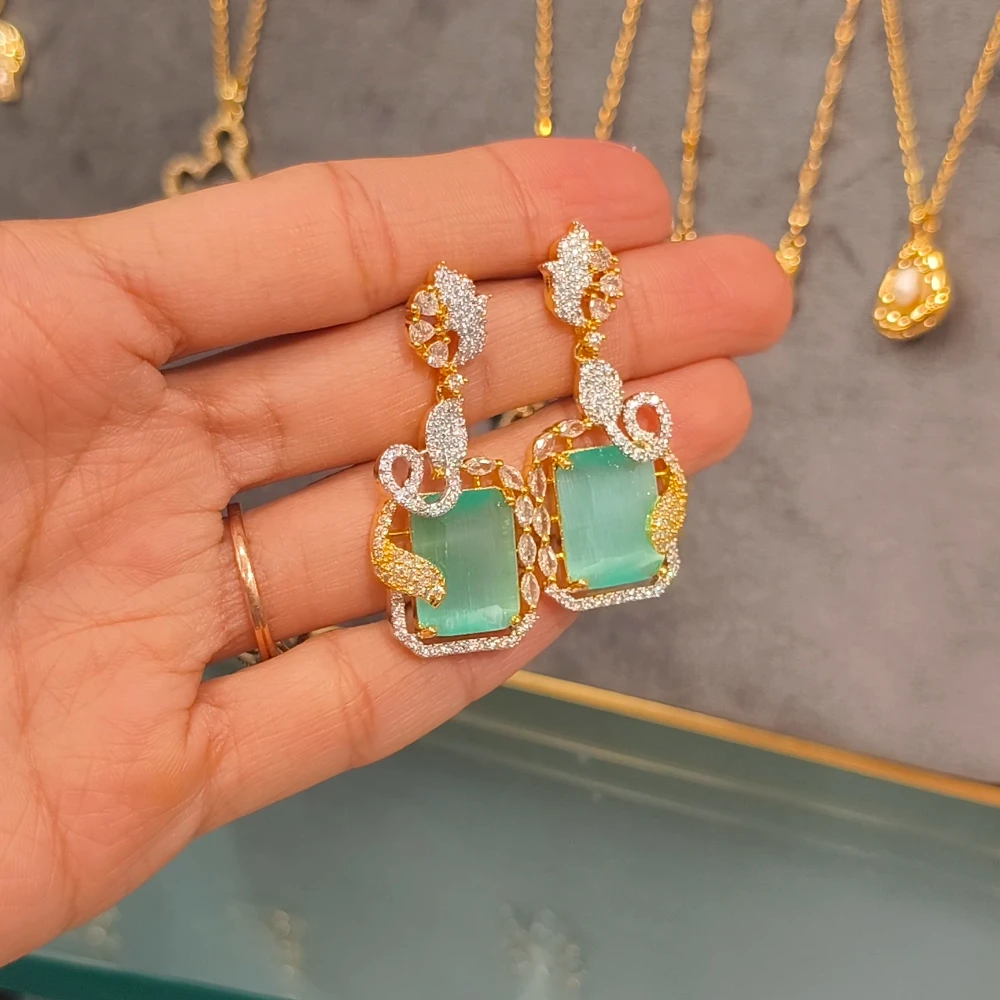 REHMAT SEA GREEN AD EARRINGS
