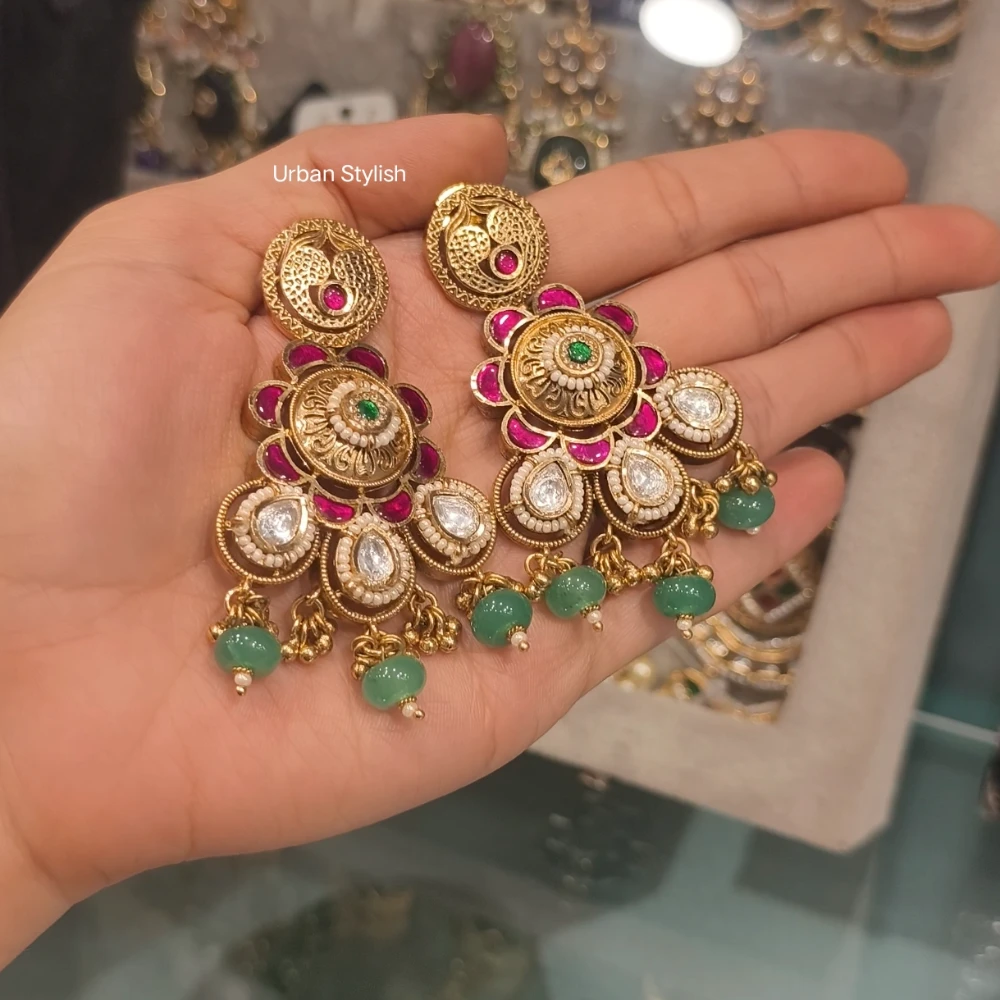 AYESHA ANTIQUE GOLD PLATED EARRINGS