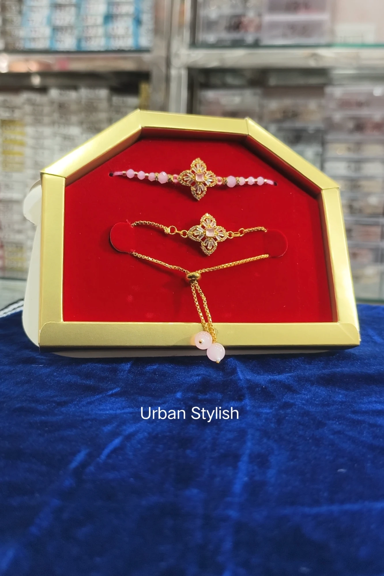 GUL E NOOR PINK FLOWER BHAI BHABHI RAKHI (8301)