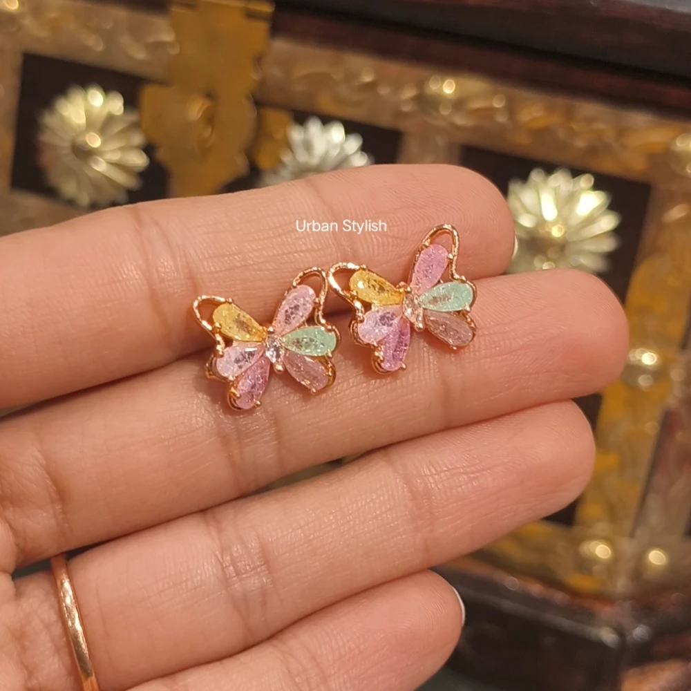 AMIRA BUTTERFLY AMERICAN DIAMOND STUDS
