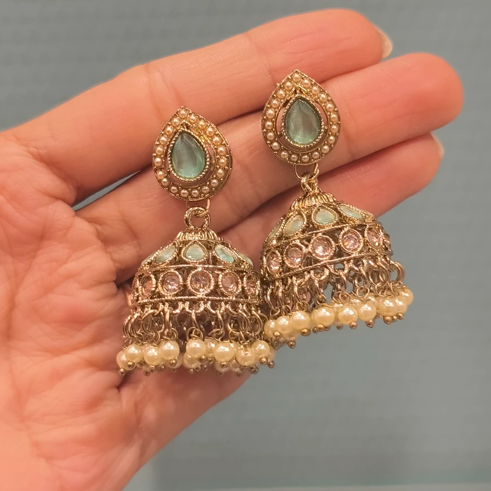 AZZEZ LIGHT GREEN PAKISTANI JHUMKI