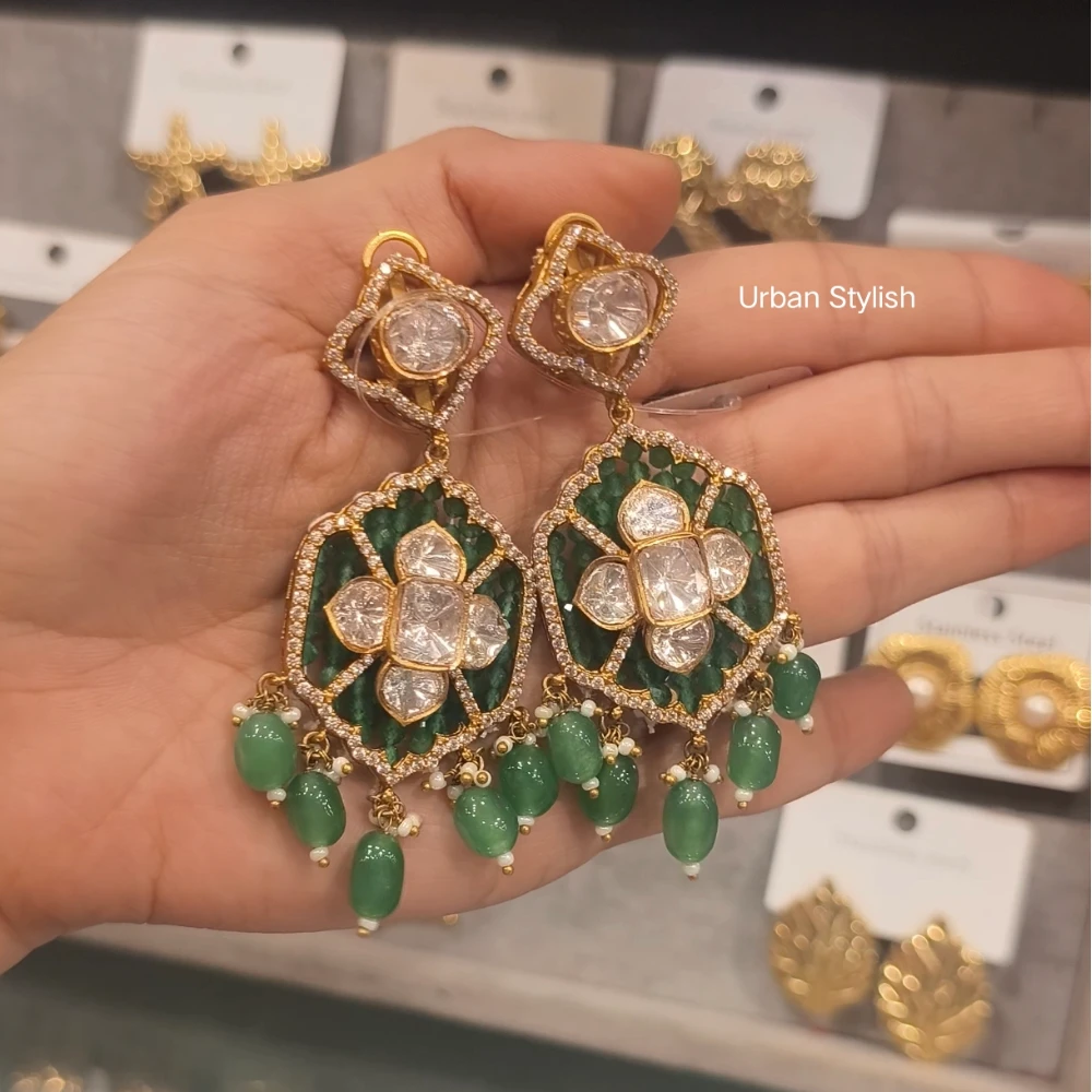 ERA MOSSIONITE POLKI  EARINGS