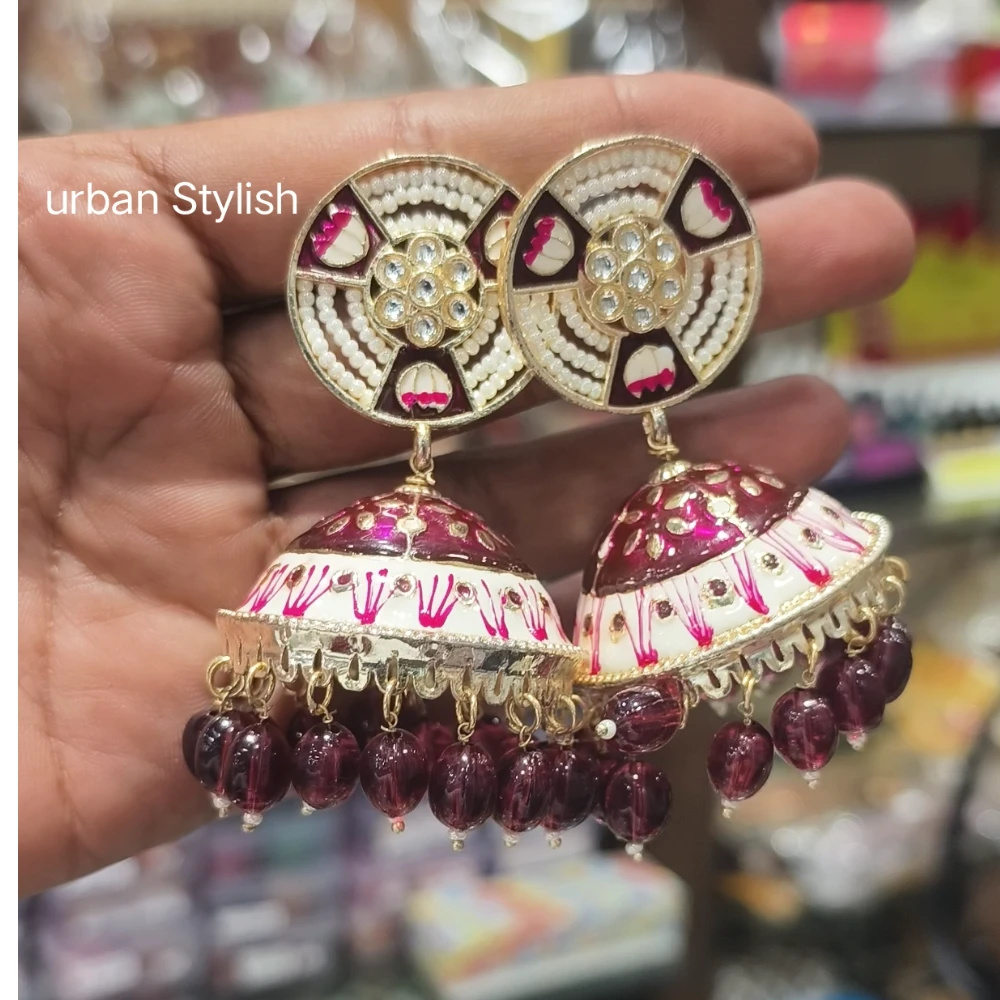 MEHROON OVER SIZE JHUMKI