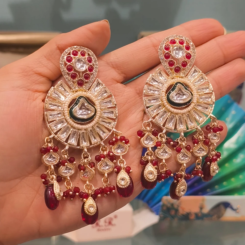 MEHROON SABYASACHI EARRINGS