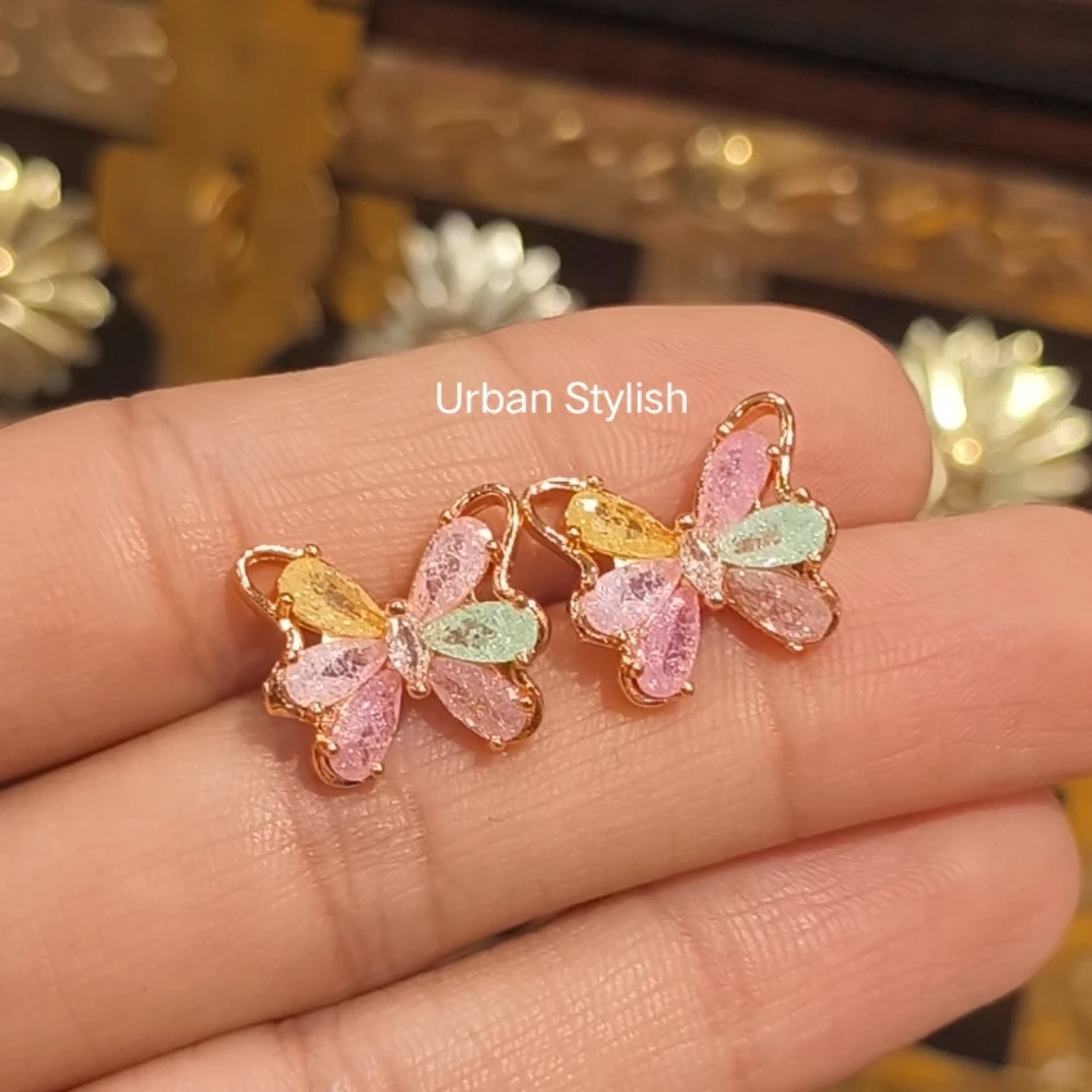 AMIRA BUTTERFLY AMERICAN DIAMOND STUDS