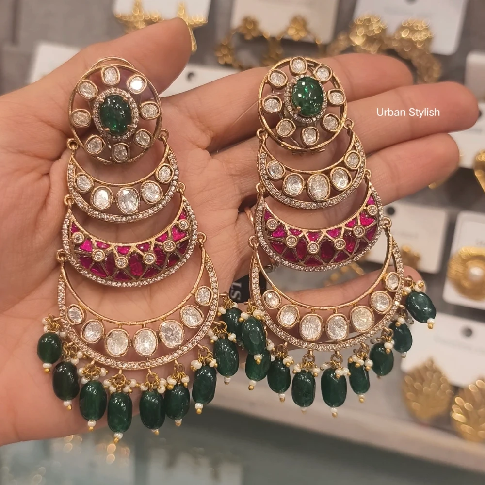 REHMAT MOISSANITE POLKI EARRINGS