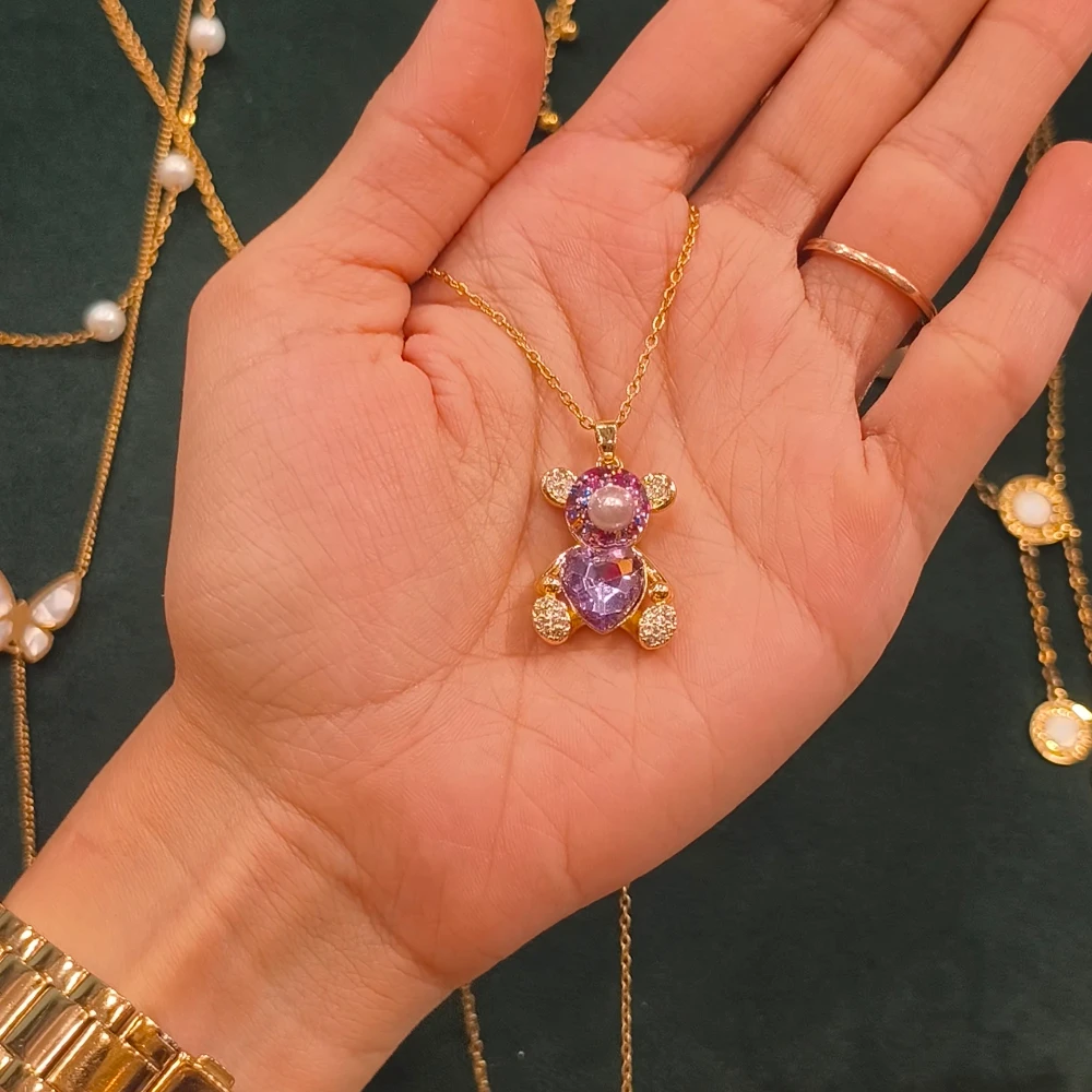 CUTE PURPLE TEDDY CHAIN
