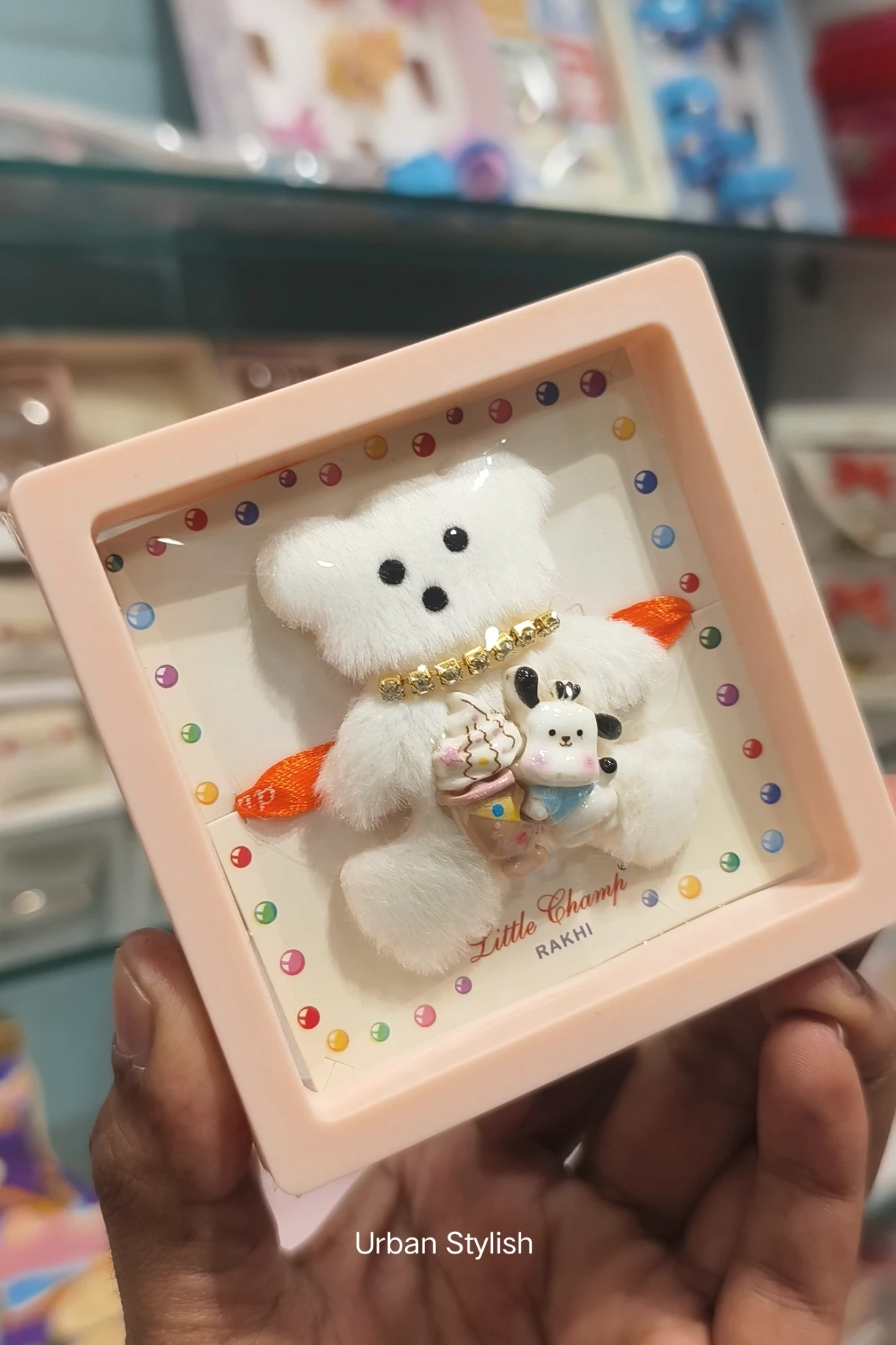 WHITE TEDDY KIDS RAKHI