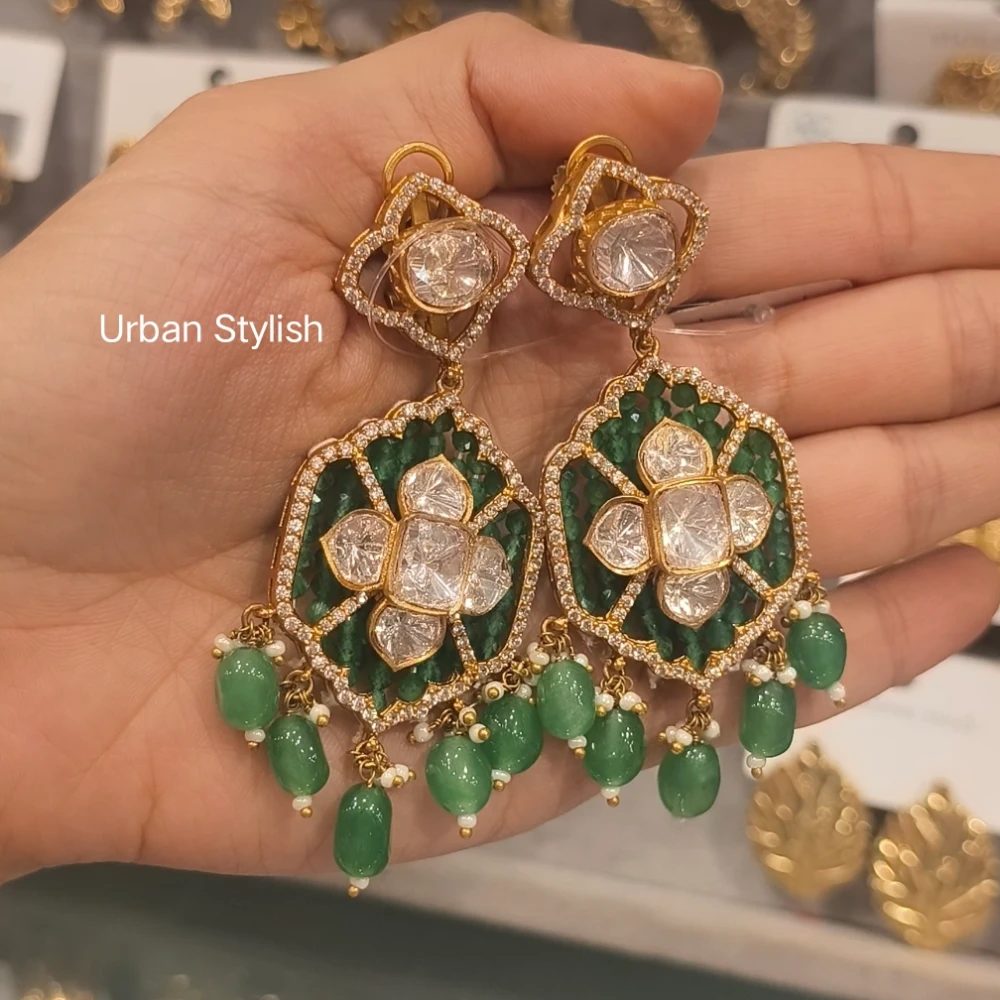 ERA MOSSIONITE POLKI  EARINGS