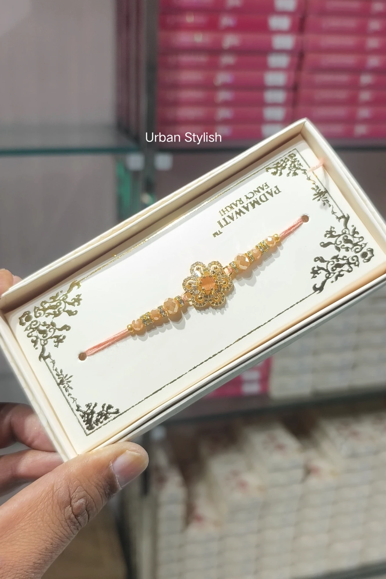 FLOWER PETAL PEECH RAKHI (7504)