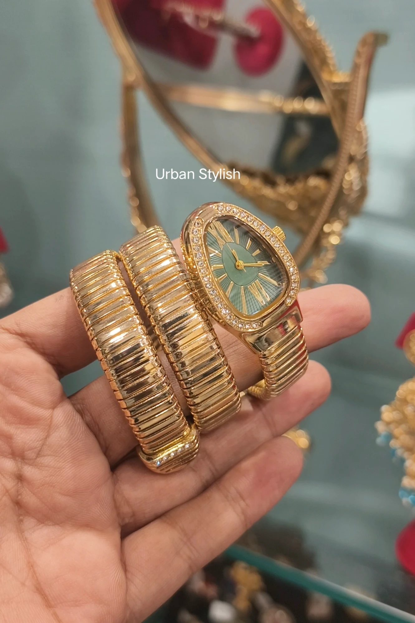 NOOR GREEN SNAKE WATCH (A17)