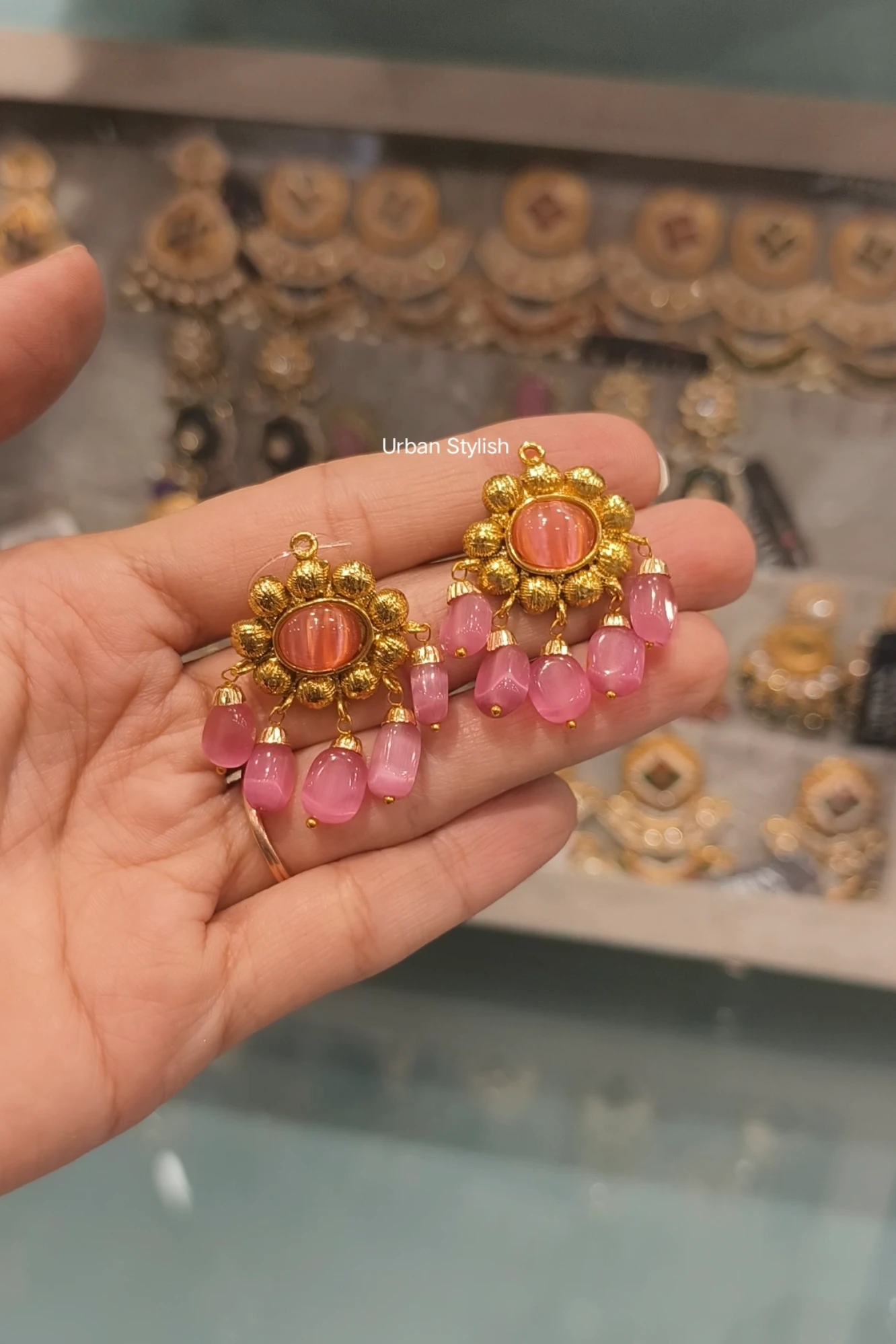NASAR GOLD PLATED EARRINGS
