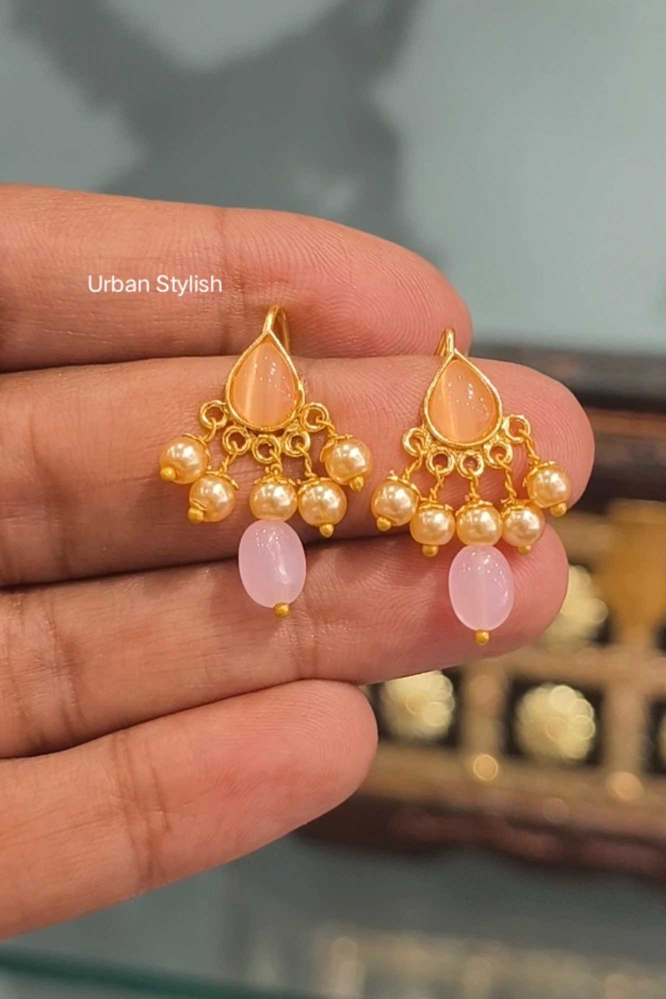 RAMNEEK SMALL GOLD LOOK EARRINGS