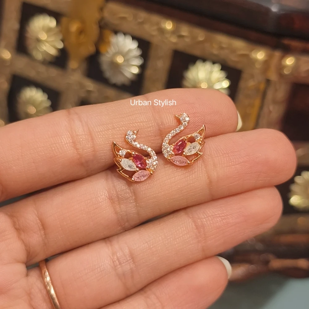 RUBA SWAN AMERICAN DIAMOND STUDS