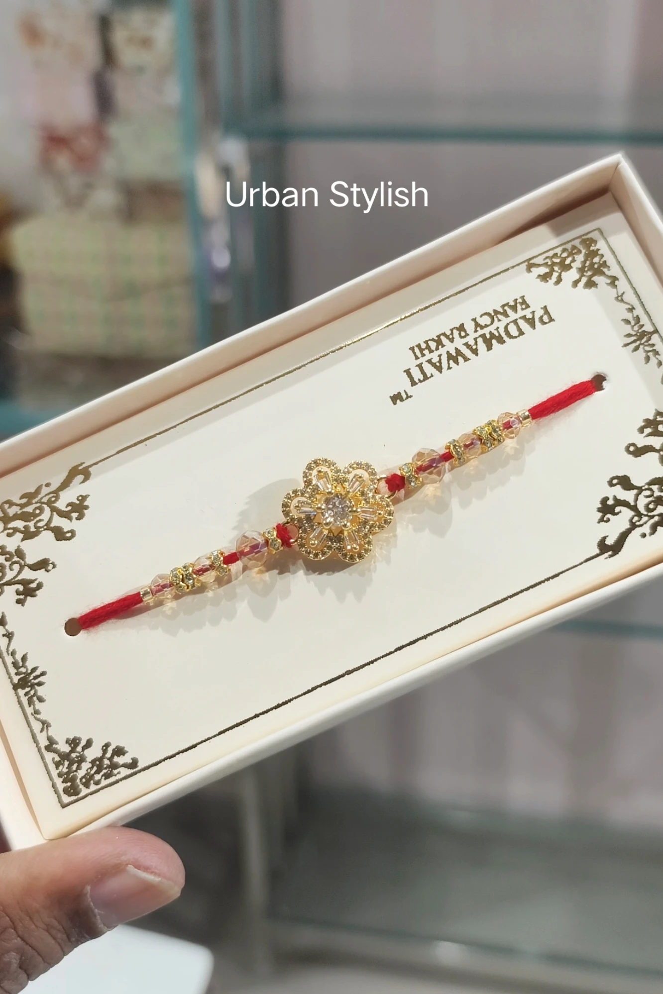 FLOWER PETAL RED RAKHI (7504)