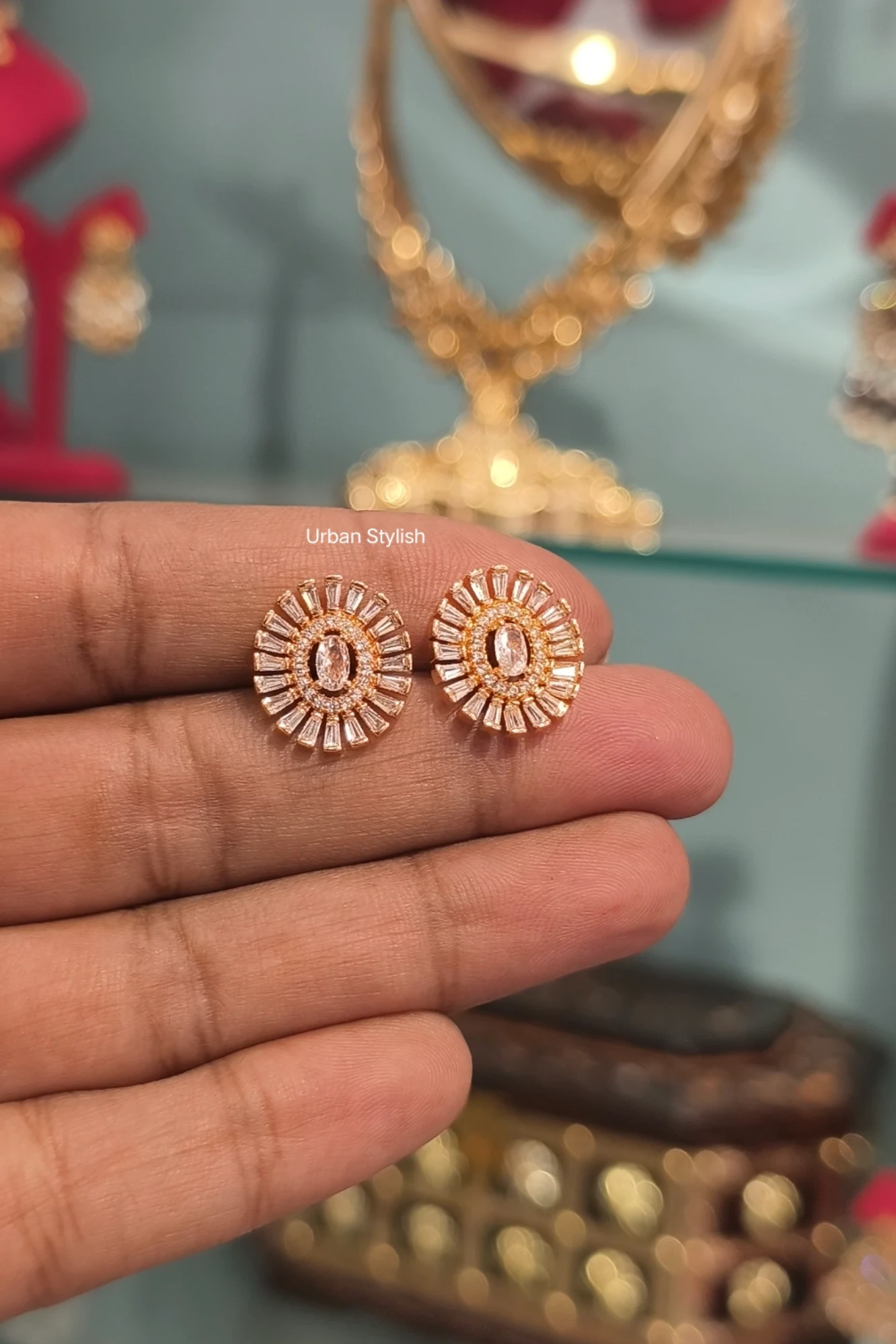 RUHANI AMERICAN DIAMOND STUDS