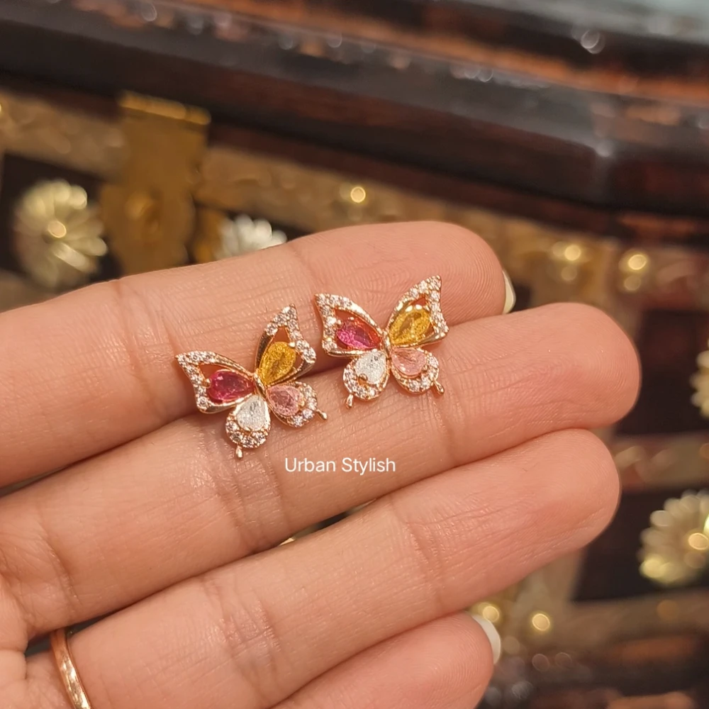 ALYA BUTTERFLY AMERICAN DIAMOND STUDS