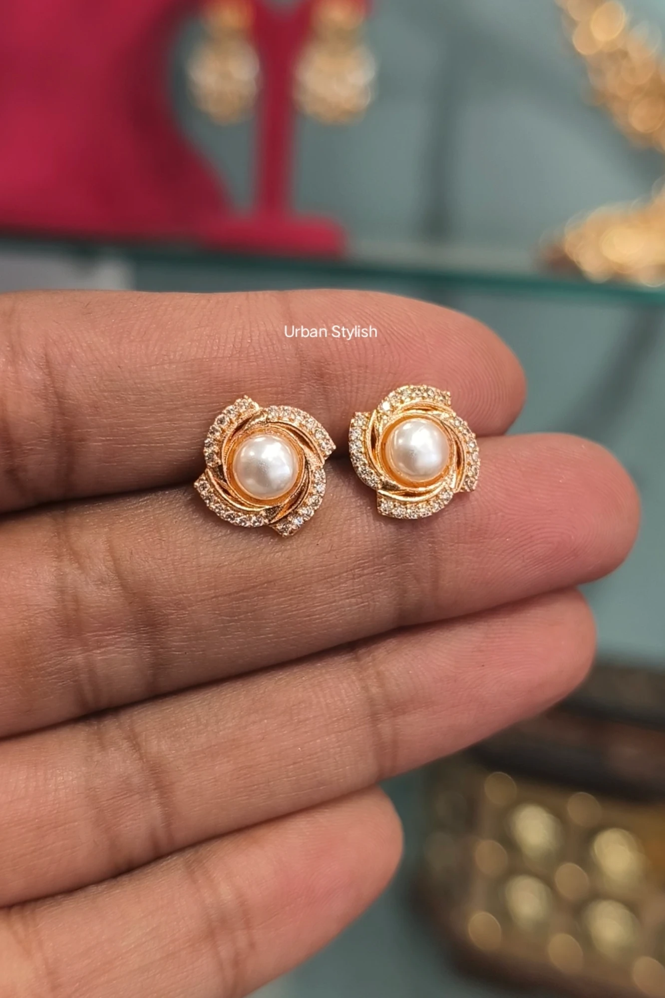 SABEEN AMERICAN DIAMOND STUDS