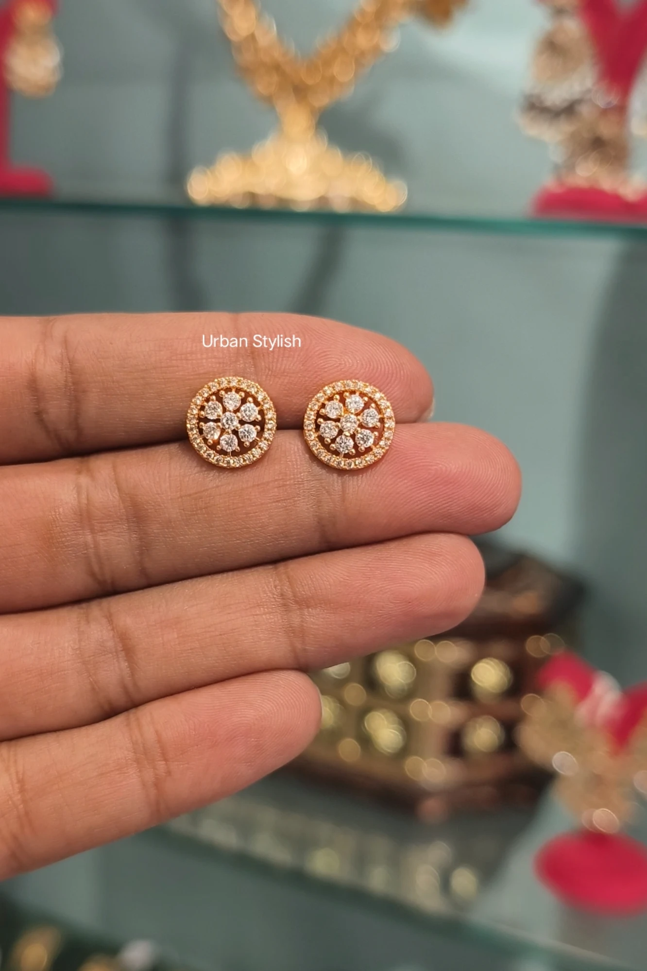 NARGIS AMERICAN DIAMOND STUDS