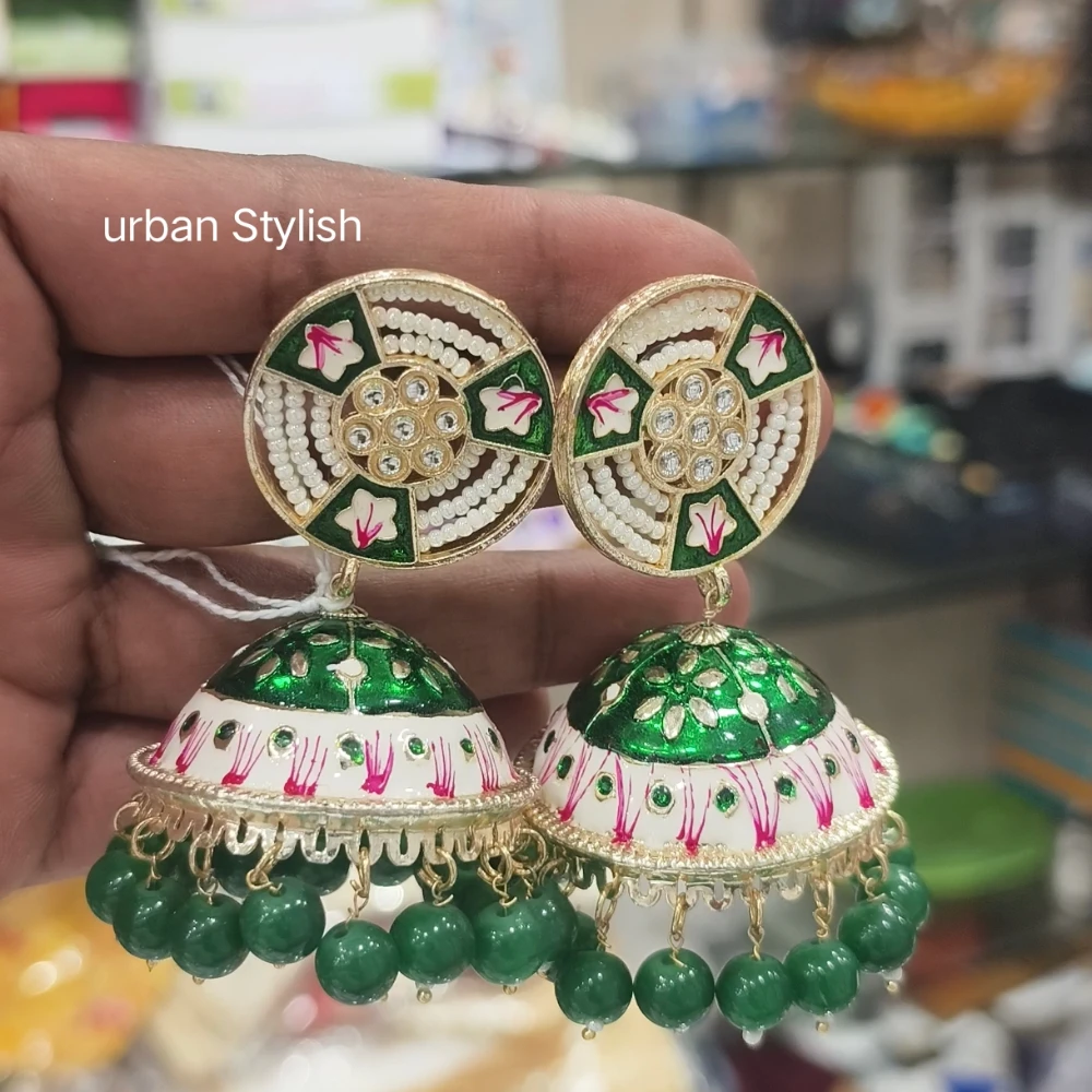 GREEN OVER SIZE JHUMKI